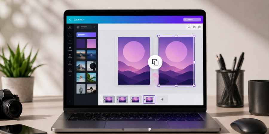 dupliquer une page sur Canva