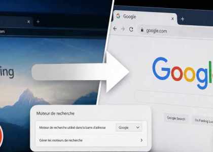 enlever Bing et remettre Google